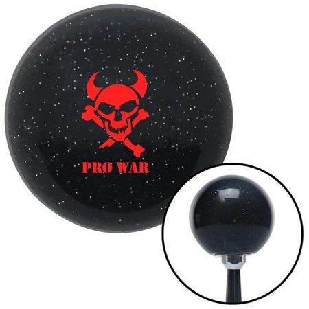 American Shifter Red Skull 7 Black Metal Flake Shift Knob with M16 x 1.5 Insert Shifter Auto Manual