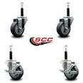 thumbnail image 2 of 3.5 Inch Thermo Rubber Swivel 3/4 Inch Expanding Stem Caster Set 2 Brakes, 2 of 2