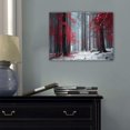 thumbnail image 5 of Red Leaves Winter Forest Canvas Wall Art, Snowy Red Tree Landscape Print, Moody Nature Artwork for Living Room Bedroom Office Decor, Ready to Hang, 5 of 6