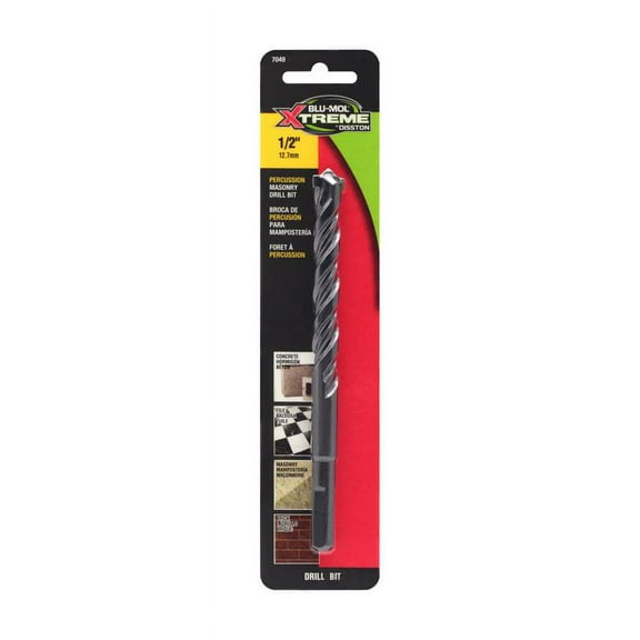 Disston Blu-Mol Xtreme 1/2 in. X 6 in. L Carbide Tipped Masonry Drill Bit Straight Shank 1 pk, Each