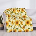 thumbnail image 3 of Yiaed European-style Pattern Sunflower Print Blanket Throw Blanket Soft Cozy Flannel Blanket for Home Bed Sofa Couch Chair-50"x40", 3 of 6
