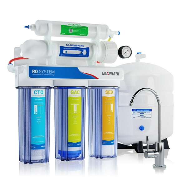 Max Water 5 Stage Under Sink Home Drinking Reverse Osmosis Water Filtration System 50 GPD