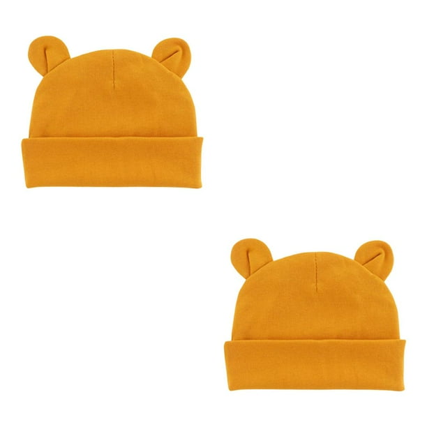 Minnieouse Gorro para recién nacido, gorros para niñas y niños, accesorios, gorros para niños pequeños, amarillo jengibre amarillo jengibre 2Conjunto
