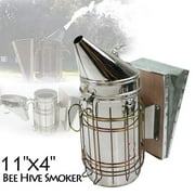 Large Bee Hive Smoker Stainless Steel w/Heat Shield Beekeeping Equipment New