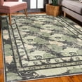 thumbnail image 3 of Poppy Decorative Rug, Garden Art Print of Blossoming Wild Meadow Flowers in Colored Style, Quality Carpet for Bedroom Dorm and Living Room, 6 Sizes, Dark Grey and Sage Green, by Ambesonne, 3 of 4