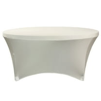 Your Chair Covers - Stretch Spandex 6 ft Round Table Cover Ivory