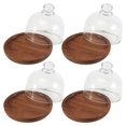 thumbnail image 3 of Multifunctional Mini Dessert Serving Stand Acacia Cake Dish with Dome Lid Platter Cake Plate for Hom, 3 of 5