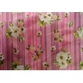 thumbnail image 4 of oneOone Cotton Silk Fabric Stripe|Watercolor Leaves & Peony Floral_Printed Fabric 1 Yard 42 Inch Wide, 4 of 4