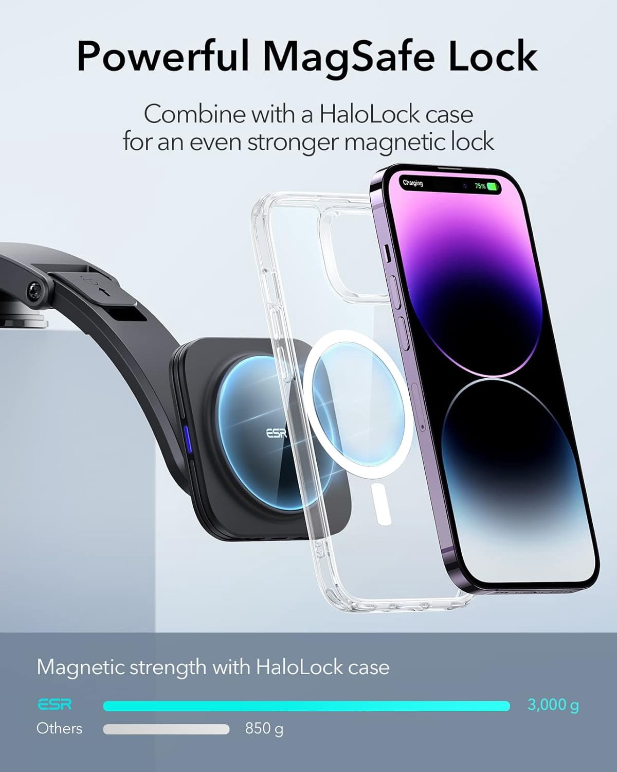 ESR HaloLock Dashboard Wireless Charger Black