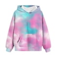 thumbnail image 2 of UACY Hoodies for Teen Girls Trendy Preppy Hooded Oversized Cute Sweatshirts Long Sleeve Y2k Gradient Hoodies for Girl (Mint Green, 4-5Years), 2 of 4