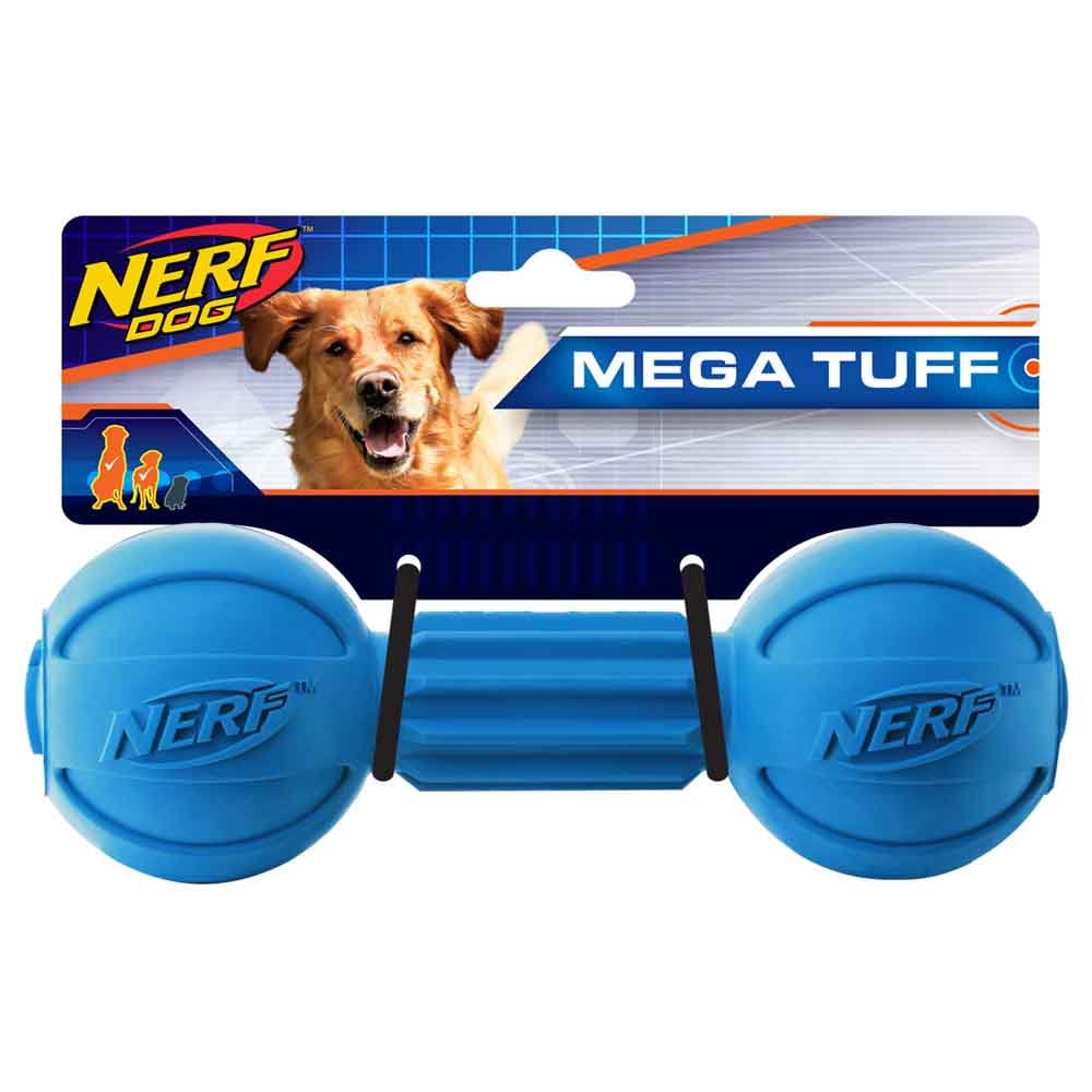 rubber barbell dog toy