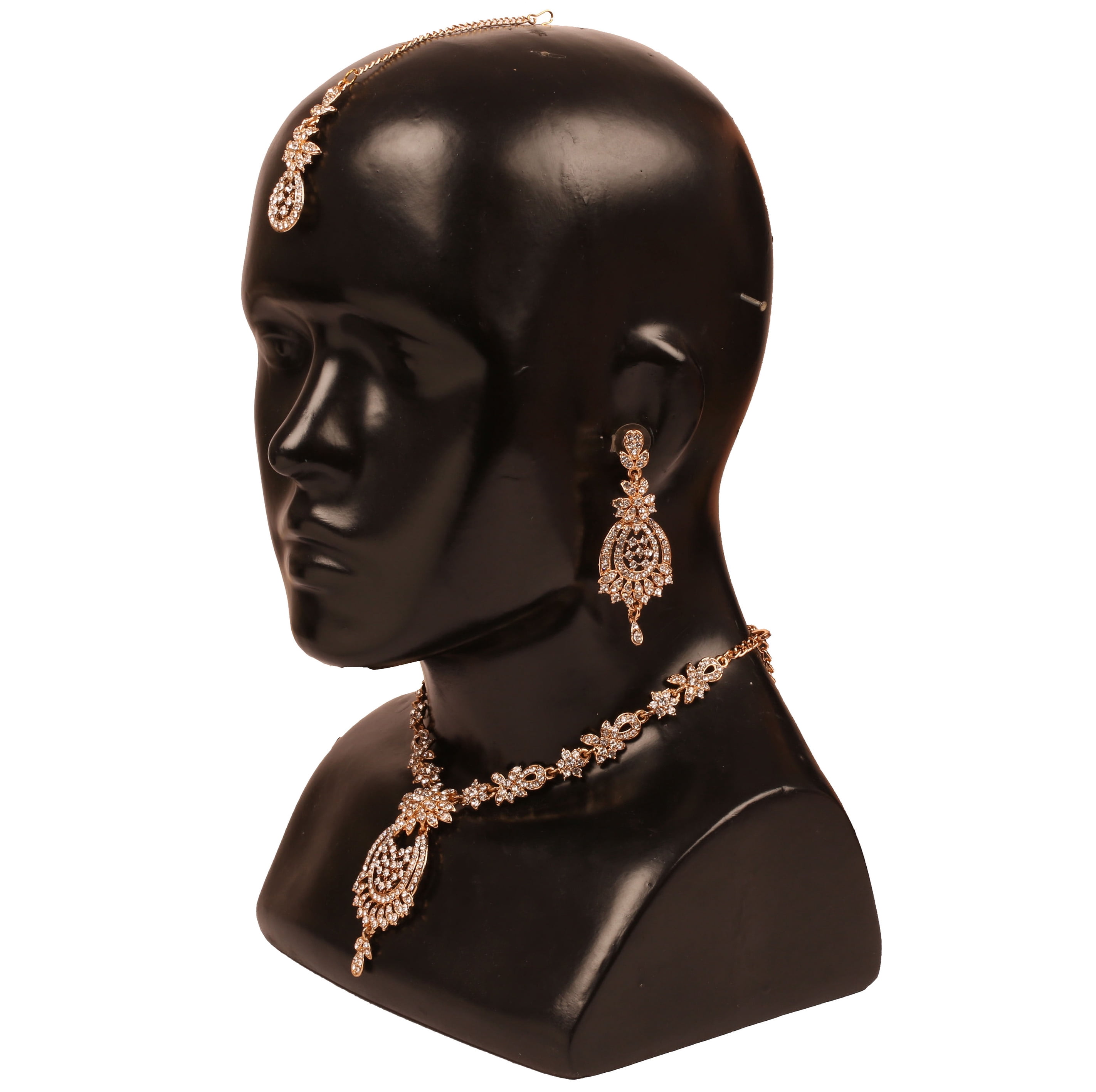 Sunsoul By Touchstone Indian Handcrafted Rhinestones Faux Pearls Gold Tone Jewelry Necklace For Women
