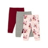 Garanimals Baby Girls' Fleece Pants, 3-Pack, Sizes 6/9-24 Months