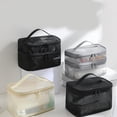 thumbnail image 4 of YIEMEEN Portable Nylon Cosmetic Pouch For Travel Double Toiletry Organizers Makeup Bag, 4 of 8