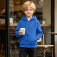 thumbnail image 5 of LIaqionyy Boys Cargo Hoodie Jackets Full Zip Long Sleeve Sweatshirt Activewear Fall Winter Outwear with Pockets, 5 of 8