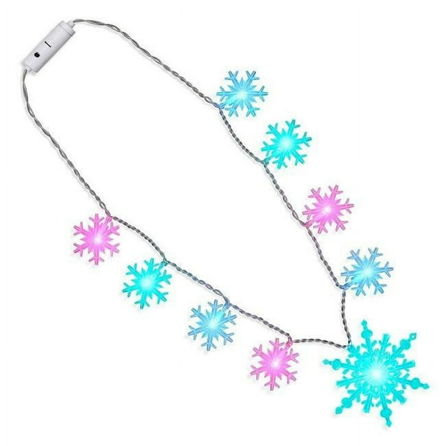 Blinkee 296044 Huge Snowflakes Color Changing Necklace - Blue, Green & Pink