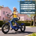 thumbnail image 6 of MOONCOOL FT1 Folding Electric Tricycle for Adults,48V 14.5Ah UL2849 (By SGS) Removable battery, 500W Motor,7-Speed,20" x 4.0" Fat Tire 3 Wheel Off-Road Electric Bike W/ Differential Gear,60 miles, 6 of 13