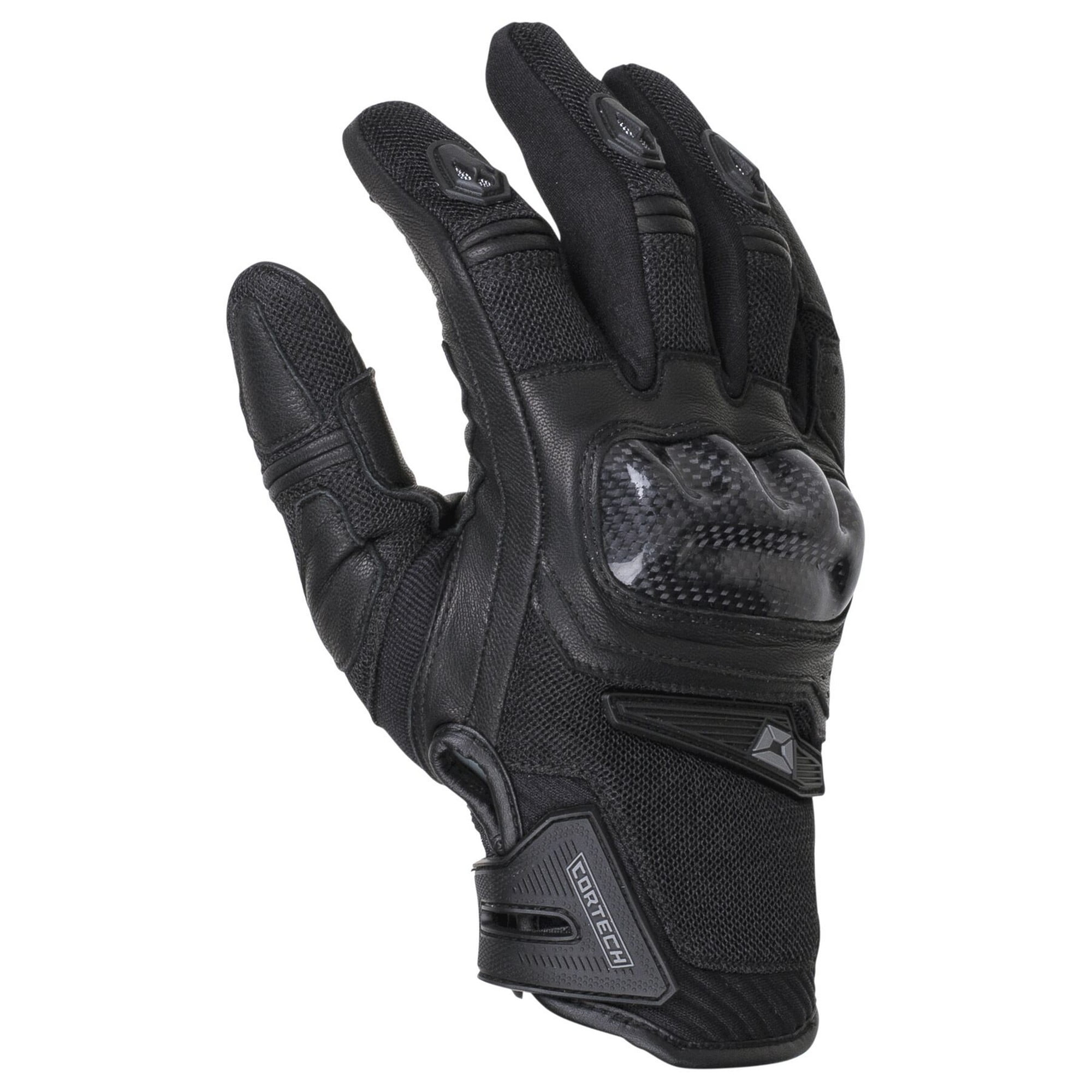 Cortech Sonic Flo Mens Leather/Textile Motorcycle Gloves Black LG