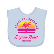 Inktastic Summer Enjoy the Sunshine Laguna Beach California in Pink Boys or Girls Baby Bib