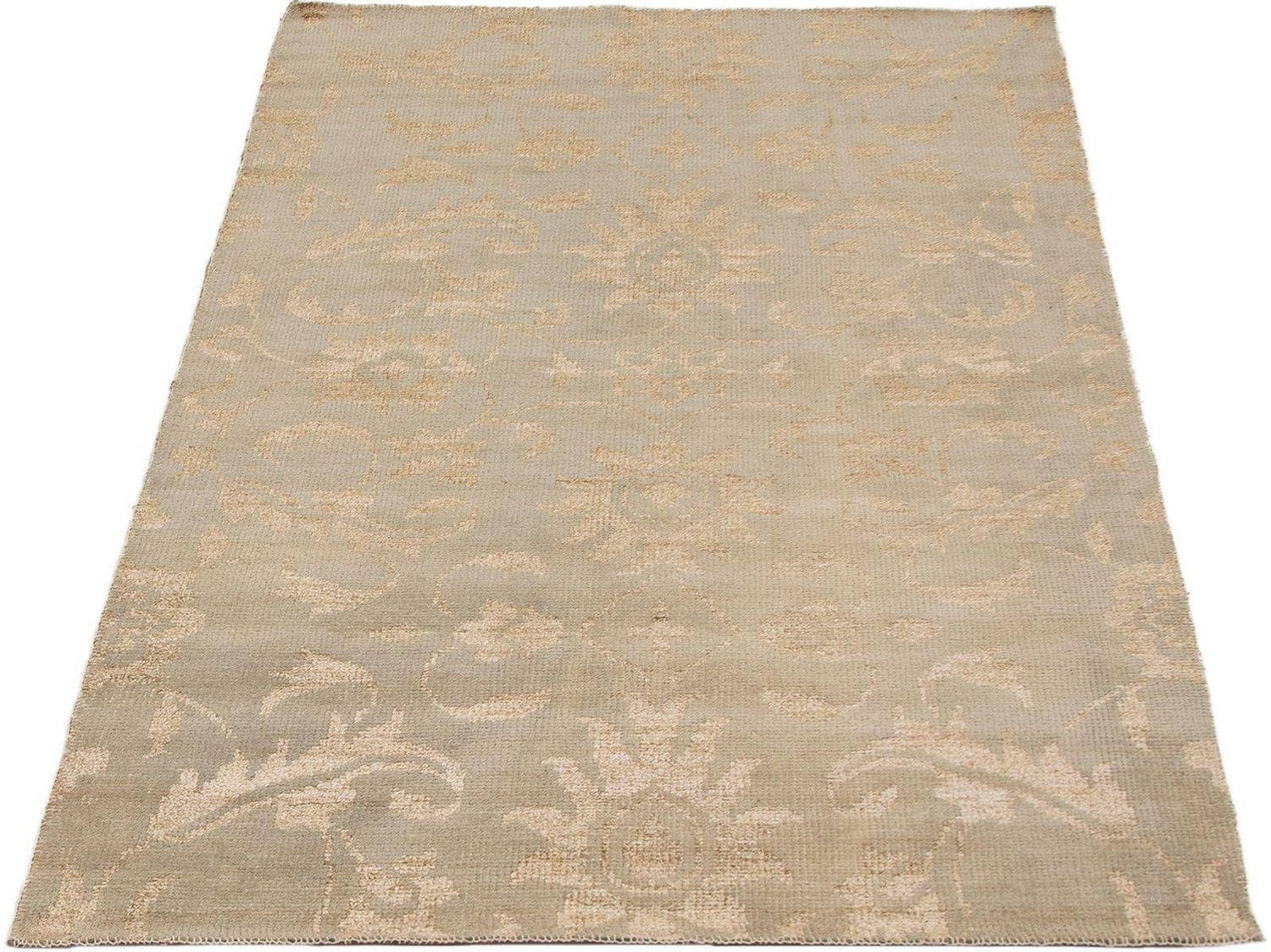 ECARPETGALLERY 4'10" x 7'10" Transitional La Seda Hand-knotted Area Rug for Living Room, Dining Room and Bedroom in Grn