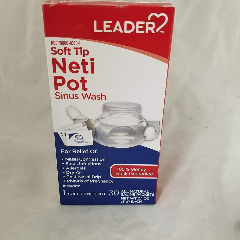 Leader Neti Pot Sinus Wash Kit30 Saline Packets