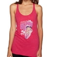 thumbnail image 1 of Wild Bobby Shore Surfer Betty Boop Betty Boop Tri-Blend Racerback Tank Top, Shocking Pink, Large, 1 of 5