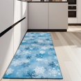 thumbnail image 4 of Light Blue Christmas Snowflake Pattern Kitchen Rug Mat,Kitchen Runner Rugs Non Skid Washable,Decorative Kitchen Floor Mats for Kitchen,Sink,Laundry,17"X47", 4 of 5