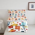 thumbnail image 5 of Homewish Western Cowboy Boots Full Size Comforter Sets,Plants Cactus Bedding Comforter Set,Brown Blue,Reversible,3-Piece,1 Comforter and 2 Pillowcases, 5 of 7
