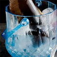 thumbnail image 2 of 6X Cubo de hielo Cubo de hielo de plástico con asa Cubo de hielo acrílico transparente para champán Cerveza Vino para el hogar - Azul, 2 of 4