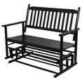 thumbnail image 3 of Patio Glider for Outside, 2-Person Rocking Chair, 440 LBS Capacity, Wooden Outdoor Glider for Backyard, Porch, Garden - Black, 3 of 7