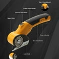thumbnail image 4 of Mupvlun Cordless Universal Cutter, Electric Scissors, Cardboard Cutter, Rotary Cutter, Self-Sharpening Blade, Cuts Leather, , Carpets, Cardboard & More Yellow, 4 of 4