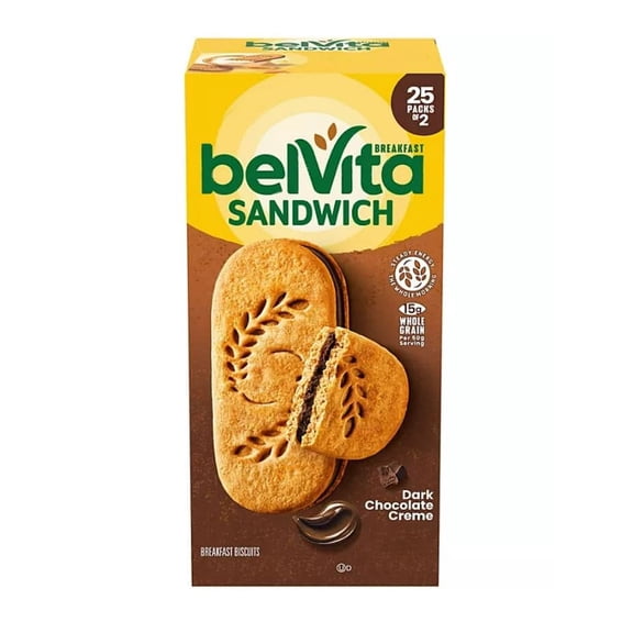 belVita Dark Chocolate Creme Breakfast Biscuits (25 pk.), 1 Count (Pack of 1)