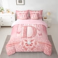 thumbnail image 2 of Manfei Letter Monogrammed Initial D Girl 7pcs Bedding Comforter Set,Kawaii Bow Butterfly Queen Bedding Sets Super Cozy,Bling Crystal Pink Glitter Queen Sheet Sets,Lightweight Room Decor, 2 of 8