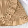 thumbnail image 6 of Toddler Girl Summer Dress Formal Ruffle Sleeve A Line Casual Cute Elegant Dresses with Belt Khaki 4-5 Years, 6 of 7
