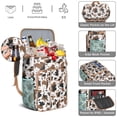 thumbnail image 4 of 20L Insulated Cooler Backpack - Cow Print Farmhouse Vintage Design, Leakproof Soft Cooler Bag for Camping, Picnic, Beach, Keeps Cold/Hot 20 Hours, High-Capacity Fits 26 Cans, Multiple Pockets, 4 of 4
