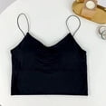 thumbnail image 4 of Tops cortos para mujer, camiseta sin , suave, inconfundible, inalámbrica, en apariencia de U, , sin costuras, color , camiseta sin , negro única Soledad Camisola, 4 of 10