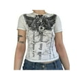 thumbnail image 3 of Qiylii Women Fairy Grunge Crop Tops Aesthetic Graphic T-Shirts 90s Vintage Harajuku Tees Shirts 2000s E-Girls Streetwear, 3 of 9