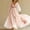 #222-Pink, variant on Haivin Women's digital positioning printed V-neck dress long skirt long sleeved V-neck mid calf dress