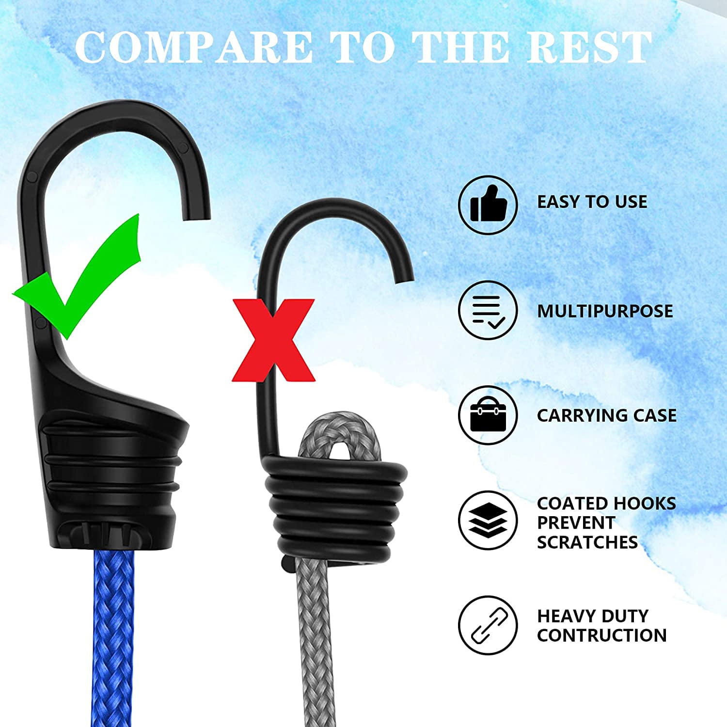 Details about   BUNGEE CORDS Hook Assortment Canopy Ties Ball Bungees Bungie Cord Case XSTRAP 