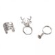 thumbnail image 1 of Paquete de 2-6 anillos de Navidad de 3 piezas anillos de de alce elegantes con campana para mujeres y adolescentes 2 piezas, 1 of 8