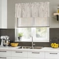 thumbnail image 4 of 2 Pack Farmhouse Vintage Valances for Windows Bedroom Living Room Window Treatments, Summer Country Retro Wooden Grain Rod Pocket Valance Drapes Short Kitchen Curtains Over Sink 42"x18", 4 of 8