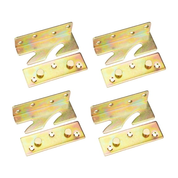 4 Sets Bed Rail Fittings Bed Hardware Fastener Thickened Reinforced for Home Furniture Assembly Parts