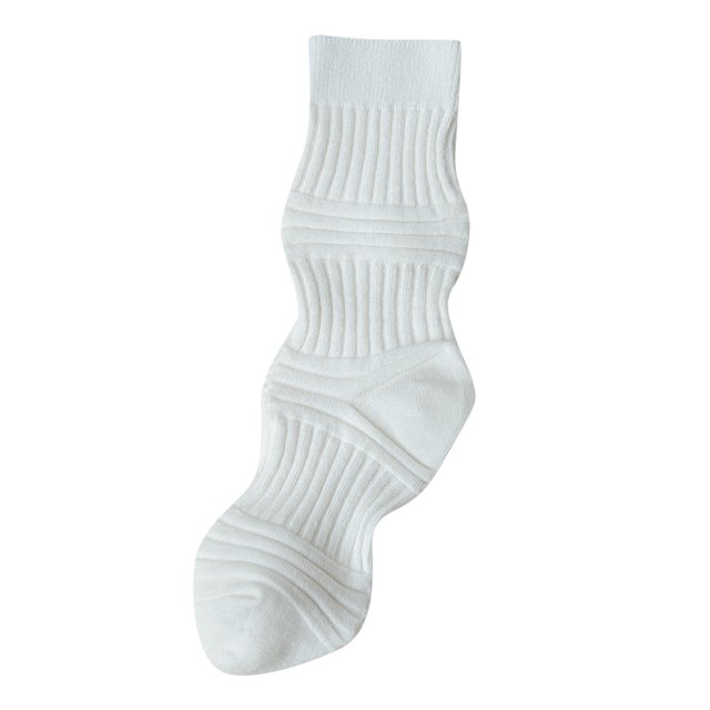 Bas Femme Automne et Hiver Mi-Mollet avec Plis et Contraste de Couleurs Mode Décontractée Chaussettes à Poil Bas