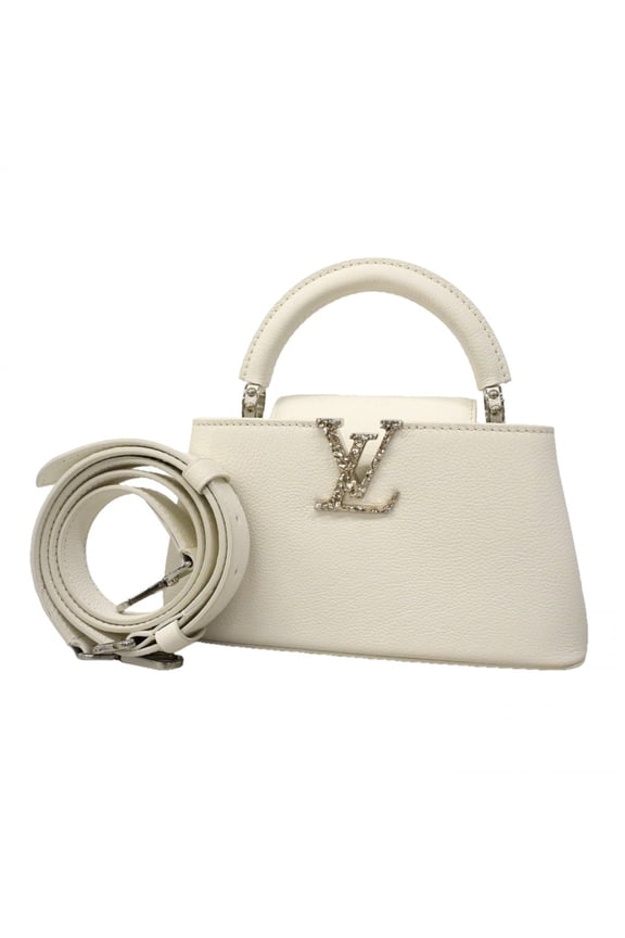 Pre-Owned Louis Vuitton Capucines EW MINI M24671 Optical White 2-way handbag for women