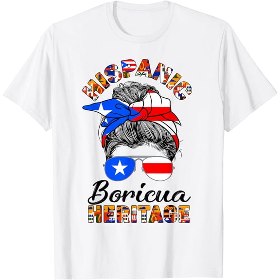 Messy Boricua National Hispanic Heritage Month Puerto Rico T-Shirt