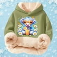 thumbnail image 5 of Big Girls Graphic Hoodie Long Sleeved Hooded Sweatshirt Pullover with Cute Print Designs Trendy Fall Outfits Size 15-16T , Green, 5 of 5