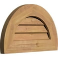 thumbnail image 2 of 14"W x 7"H Half Round Gable Vent (19"W x 12"H Frame Size): Unfinished, Non-Functional, Smooth Western Red Cedar Gable Vent w/ Decorative Face Frame, 2 of 12