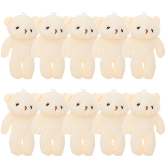 10pcs Stuffed Bear Dolls Small Bear Pendant Toys Children Cartoon Bear Plaything