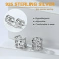 thumbnail image 3 of SILVERCUTE 925 Sterling Silver Earrings for Women,Silver Cat/Dinosaur/Devil Horn/Leaf/Snake/Skeleton Various Stud Earrings or Ear Cuffs, 3 of 15