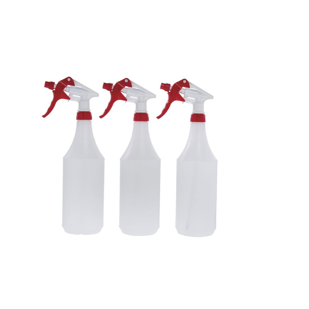 HUBERT® Spray Bottles with Embossed Scale 32 oz Clear Plastic - 3 3/8'Dia x 12 1/2'H